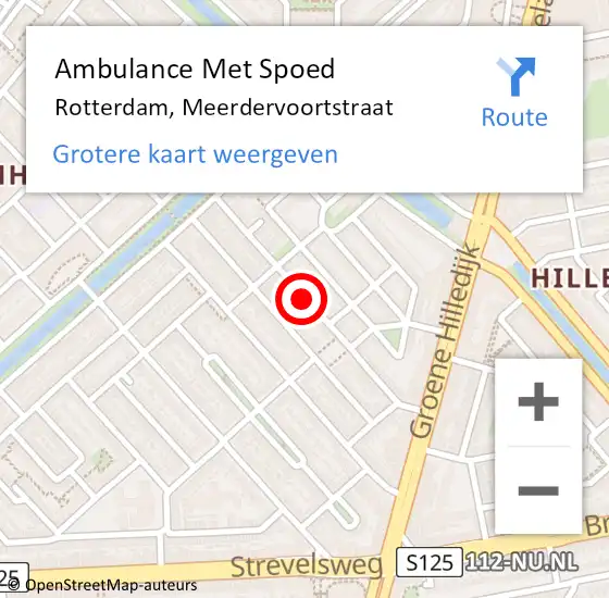 Locatie op kaart van de 112 melding: Ambulance Met Spoed Naar Rotterdam, Meerdervoortstraat op 5 juni 2017 10:05