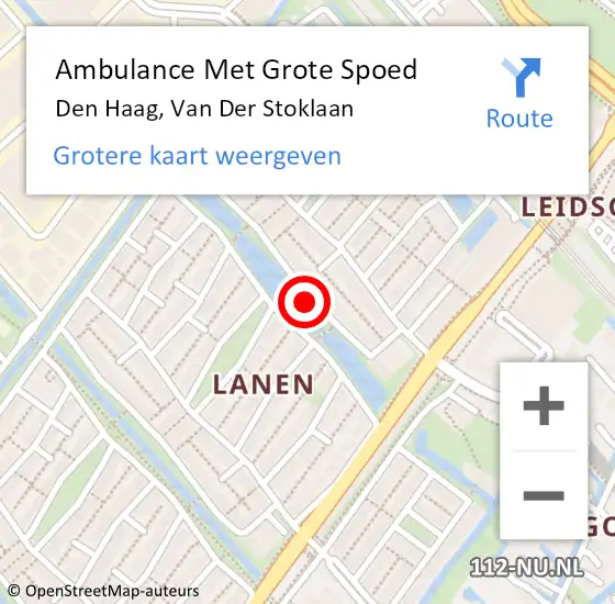 Locatie op kaart van de 112 melding: Ambulance Met Grote Spoed Naar Den Haag, Van Der Stoklaan op 5 juni 2017 11:32