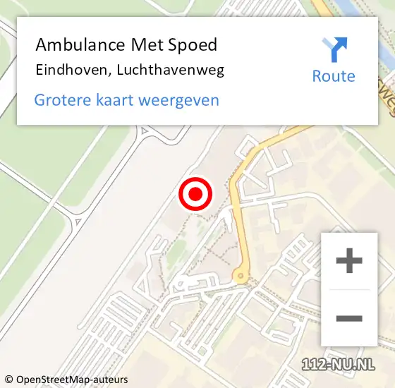 Locatie op kaart van de 112 melding: Ambulance Met Spoed Naar Eindhoven, Luchthavenweg op 5 juni 2017 15:19