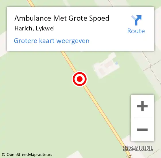 Locatie op kaart van de 112 melding: Ambulance Met Grote Spoed Naar Harich, Lykwei op 22 januari 2014 20:52