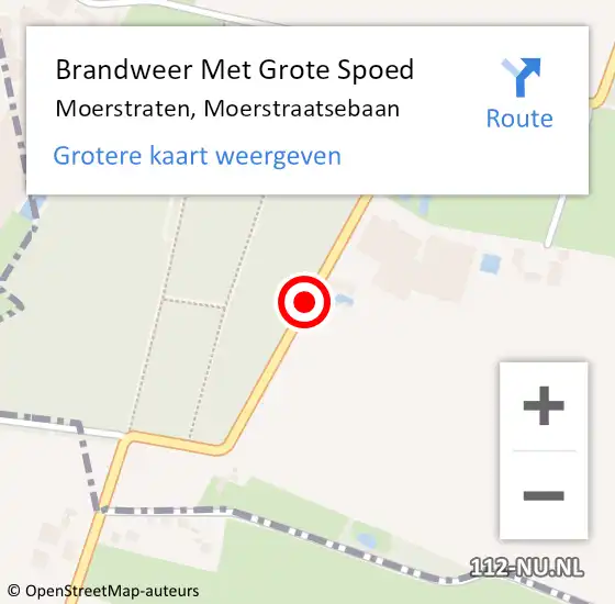 Locatie op kaart van de 112 melding: Brandweer Met Grote Spoed Naar Moerstraten, Moerstraatsebaan op 5 juni 2017 18:26