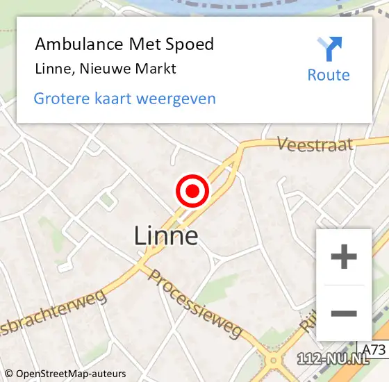 Locatie op kaart van de 112 melding: Ambulance Met Spoed Naar Linne, Nieuwe Markt op 5 juni 2017 19:40