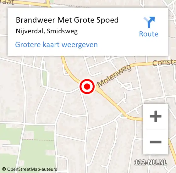 Locatie op kaart van de 112 melding: Brandweer Met Grote Spoed Naar Nijverdal, Smidsweg op 22 januari 2014 22:00
