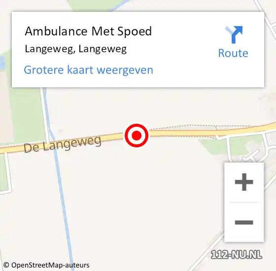 Locatie op kaart van de 112 melding: Ambulance Met Spoed Naar Langeweg, Langeweg op 6 juni 2017 07:59