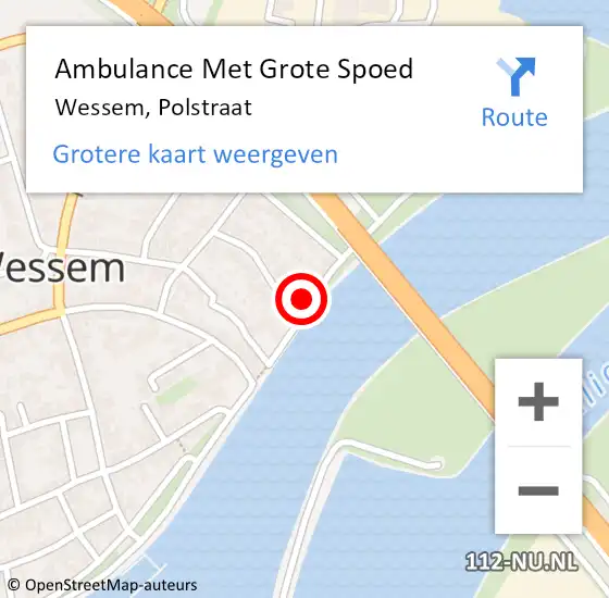 Locatie op kaart van de 112 melding: Ambulance Met Grote Spoed Naar Wessem, Polstraat op 22 januari 2014 22:38