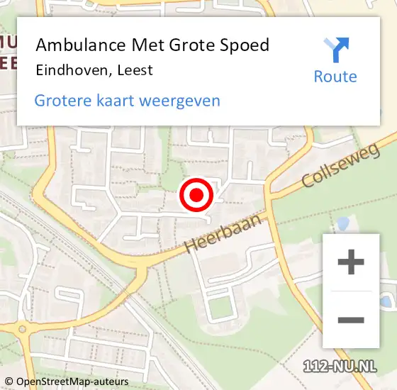 Locatie op kaart van de 112 melding: Ambulance Met Grote Spoed Naar Eindhoven, Leest op 6 juni 2017 11:31