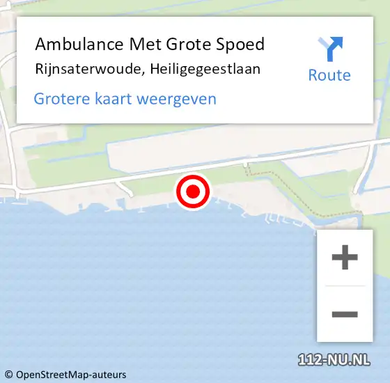 Locatie op kaart van de 112 melding: Ambulance Met Grote Spoed Naar Rijnsaterwoude, Heiligegeestlaan op 6 juni 2017 17:32