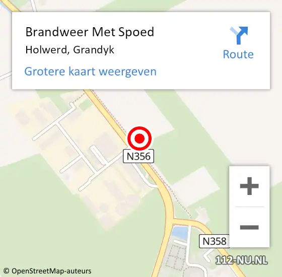 Locatie op kaart van de 112 melding: Brandweer Met Spoed Naar Holwerd, Grandyk op 6 juni 2017 20:55