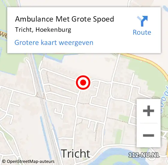 Locatie op kaart van de 112 melding: Ambulance Met Grote Spoed Naar Tricht, Hoekenburg op 7 juni 2017 12:36