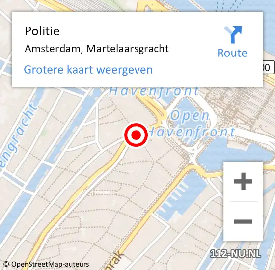 Locatie op kaart van de 112 melding: Politie Amsterdam, Martelaarsgracht op 7 juni 2017 13:36