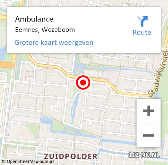 Locatie op kaart van de 112 melding: Ambulance Eemnes, Wezeboom op 20 september 2013 08:24