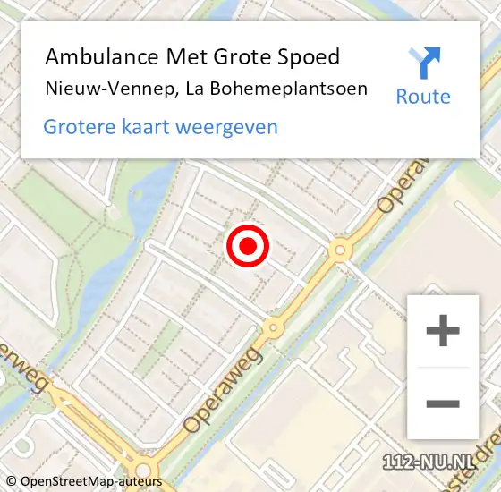Locatie op kaart van de 112 melding: Ambulance Met Grote Spoed Naar Nieuw-Vennep, La Bohemeplantsoen op 7 juni 2017 19:40