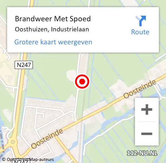 Locatie op kaart van de 112 melding: Brandweer Met Spoed Naar Oosthuizen, Industrielaan op 8 juni 2017 17:50