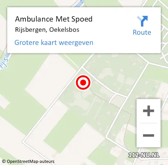 Locatie op kaart van de 112 melding: Ambulance Met Spoed Naar Rijsbergen, Oekelsbos op 8 juni 2017 18:04