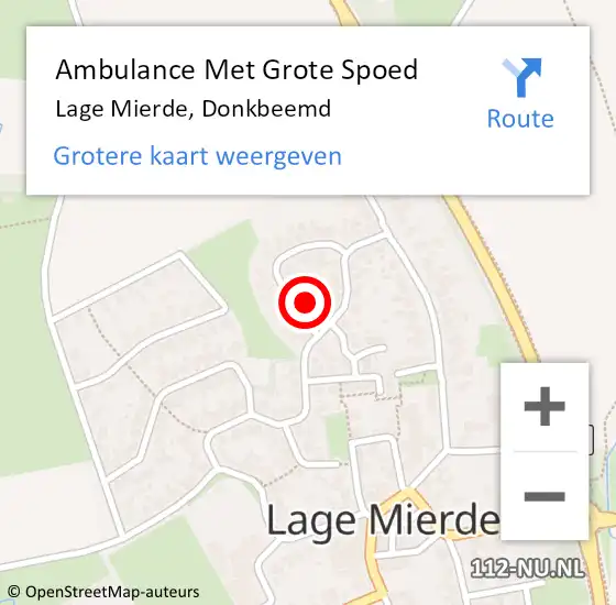 Locatie op kaart van de 112 melding: Ambulance Met Grote Spoed Naar Lage Mierde, Donkbeemd op 8 juni 2017 18:20