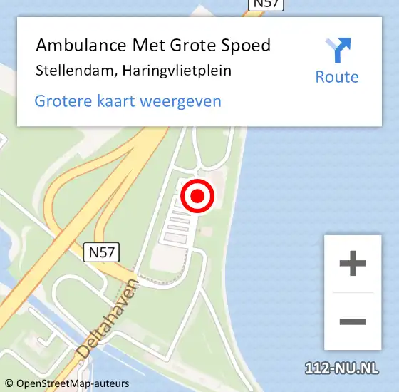 Locatie op kaart van de 112 melding: Ambulance Met Grote Spoed Naar Stellendam, Haringvlietplein op 8 juni 2017 19:29