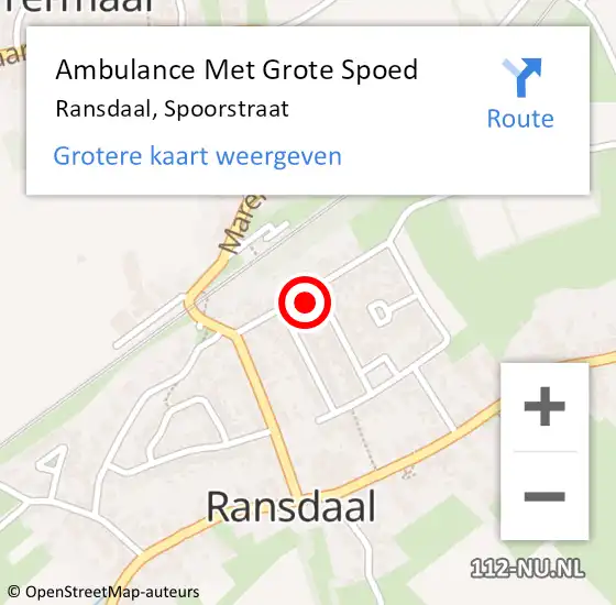 Locatie op kaart van de 112 melding: Ambulance Met Grote Spoed Naar Ransdaal, Spoorstraat op 23 januari 2014 10:09