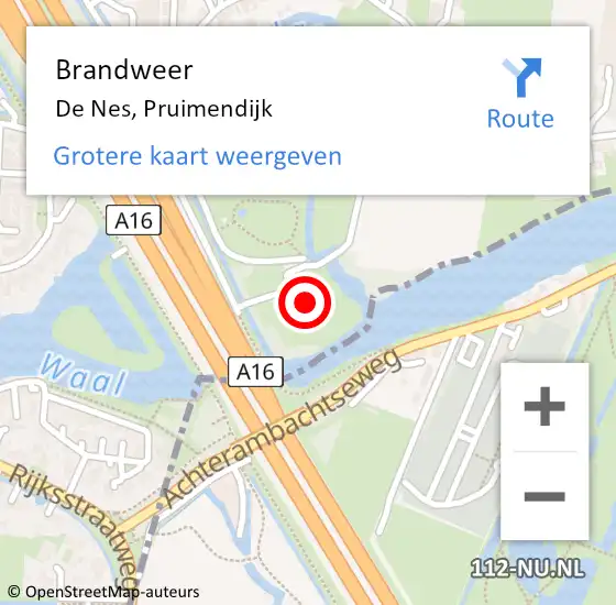Locatie op kaart van de 112 melding: Brandweer De Nes, Pruimendijk op 9 juni 2017 18:43