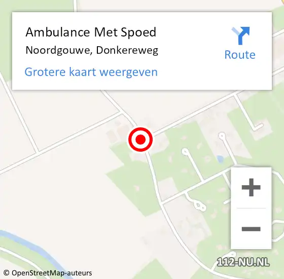 Locatie op kaart van de 112 melding: Ambulance Met Spoed Naar Noordgouwe, Donkereweg op 10 juni 2017 05:44