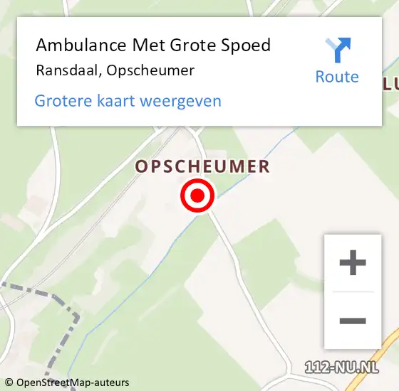 Locatie op kaart van de 112 melding: Ambulance Met Grote Spoed Naar Ransdaal, Opscheumer op 23 januari 2014 11:29