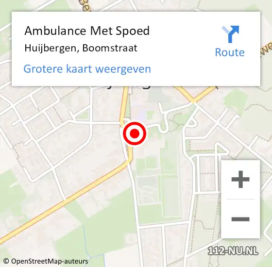 Locatie op kaart van de 112 melding: Ambulance Met Spoed Naar Huijbergen, Boomstraat op 10 juni 2017 19:45