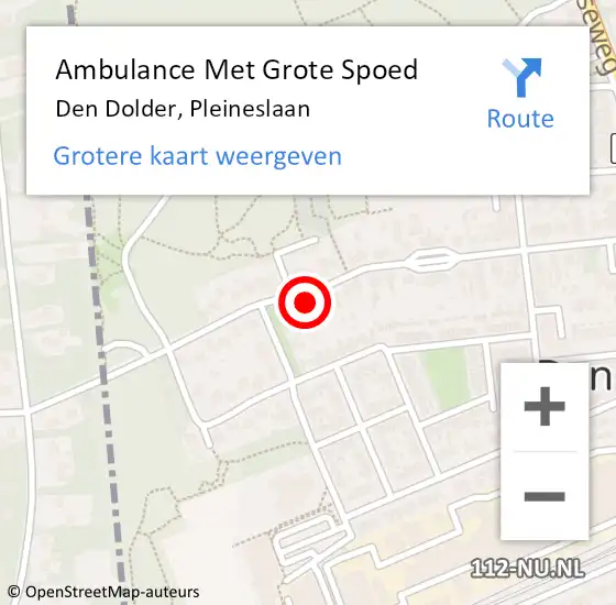 Locatie op kaart van de 112 melding: Ambulance Met Grote Spoed Naar Den Dolder, Pleineslaan op 11 juni 2017 00:22