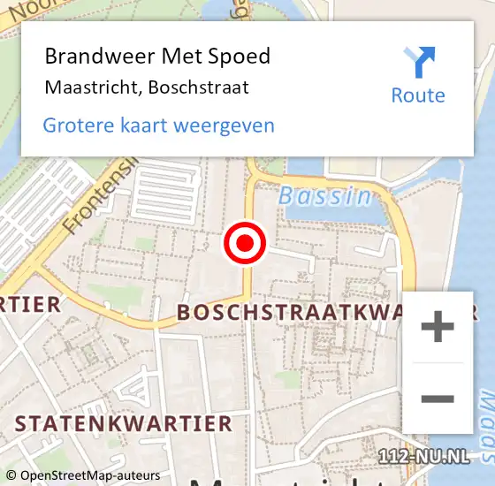 Locatie op kaart van de 112 melding: Brandweer Met Spoed Naar Maastricht, Boschstraat op 11 juni 2017 06:04
