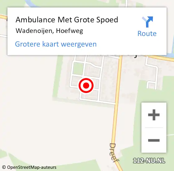 Locatie op kaart van de 112 melding: Ambulance Met Grote Spoed Naar Wadenoijen, Hoefweg op 11 juni 2017 12:17