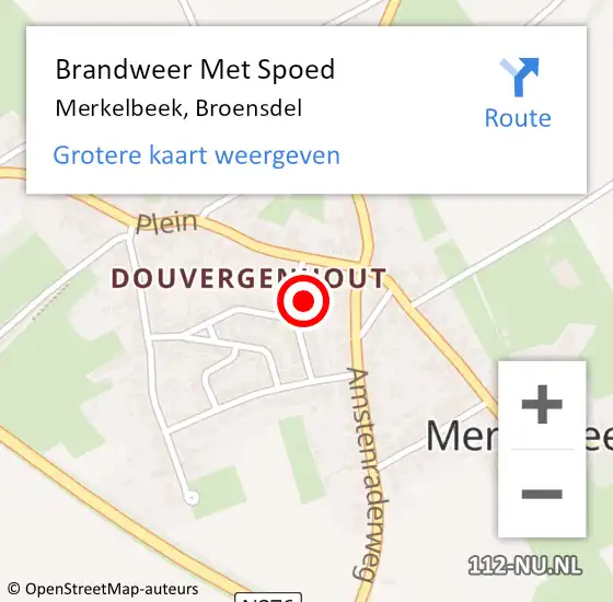 Locatie op kaart van de 112 melding: Brandweer Met Spoed Naar Merkelbeek, Broensdel op 11 juni 2017 15:28