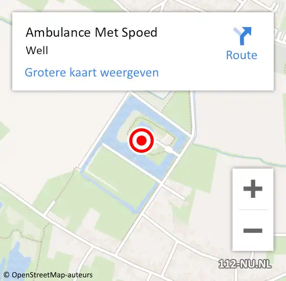 Locatie op kaart van de 112 melding: Ambulance Met Spoed Naar Well op 11 juni 2017 16:29