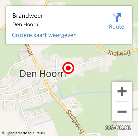 Locatie op kaart van de 112 melding: Brandweer Den Hoorn op 11 juni 2017 18:09