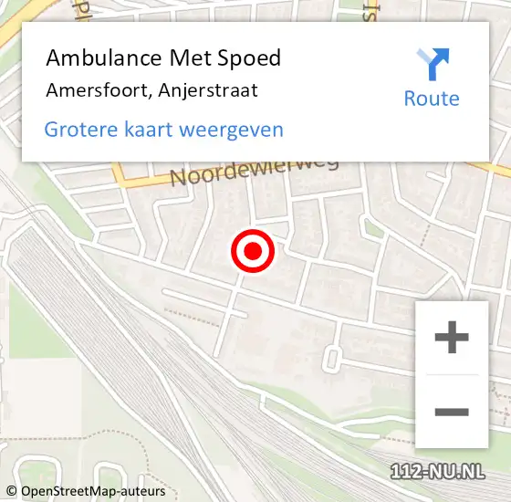 Locatie op kaart van de 112 melding: Ambulance Met Spoed Naar Amersfoort, Anjerstraat op 12 juni 2017 03:55