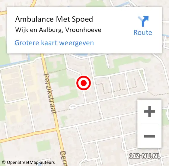 Locatie op kaart van de 112 melding: Ambulance Met Spoed Naar Wijk en Aalburg, Vroonhoeve op 12 juni 2017 10:40