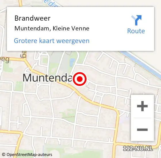 Locatie op kaart van de 112 melding: Brandweer Muntendam, Kleine Venne op 12 juni 2017 19:37