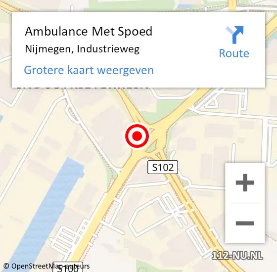 Locatie op kaart van de 112 melding: Ambulance Met Spoed Naar Nijmegen, Industrieweg op 13 juni 2017 16:28