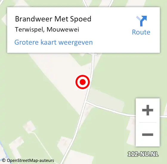 Locatie op kaart van de 112 melding: Brandweer Met Spoed Naar Terwispel, Mouwewei op 13 juni 2017 16:47