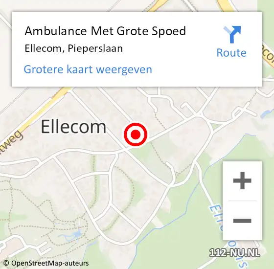 Locatie op kaart van de 112 melding: Ambulance Met Grote Spoed Naar Ellecom, Pieperslaan op 13 juni 2017 21:40
