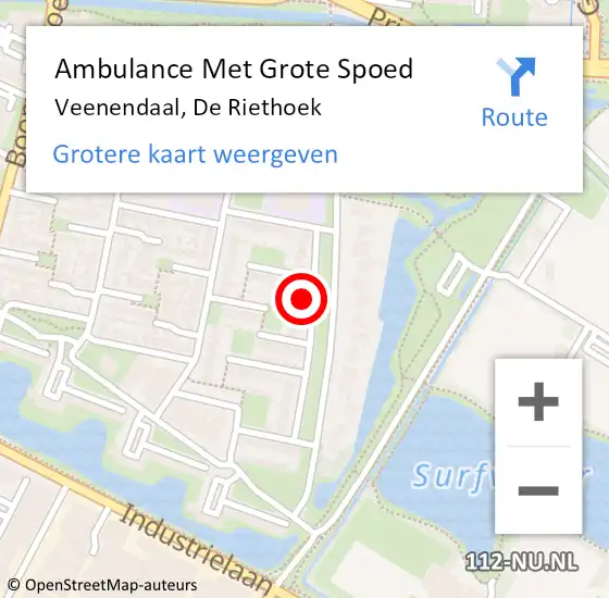 Locatie op kaart van de 112 melding: Ambulance Met Grote Spoed Naar Veenendaal, De Riethoek op 14 juni 2017 02:08