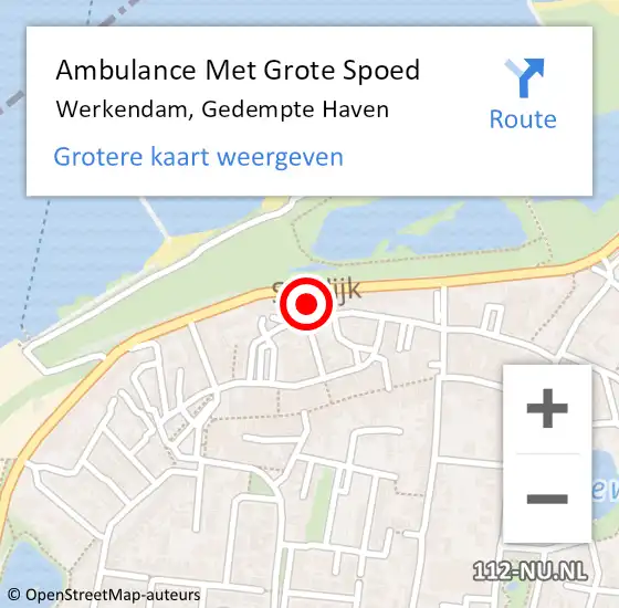 Locatie op kaart van de 112 melding: Ambulance Met Grote Spoed Naar Werkendam, Gedempte Haven op 14 juni 2017 02:38