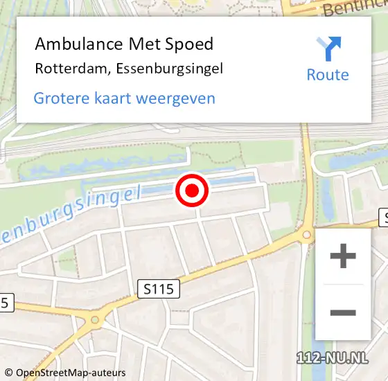Locatie op kaart van de 112 melding: Ambulance Met Spoed Naar Rotterdam, Essenburgsingel op 14 juni 2017 07:27