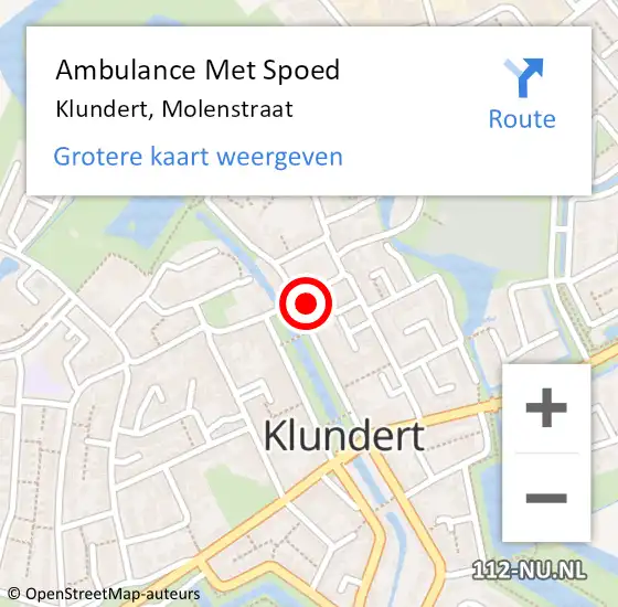 Locatie op kaart van de 112 melding: Ambulance Met Spoed Naar Klundert, Molenstraat op 14 juni 2017 09:56