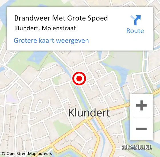 Locatie op kaart van de 112 melding: Brandweer Met Grote Spoed Naar Klundert, Molenstraat op 14 juni 2017 10:01