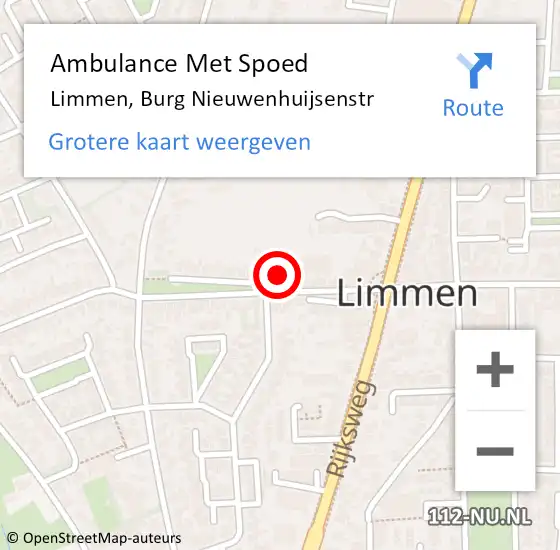 Locatie op kaart van de 112 melding: Ambulance Met Spoed Naar Limmen, Burg Nieuwenhuijsenstr op 14 juni 2017 10:02