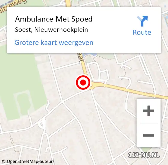Locatie op kaart van de 112 melding: Ambulance Met Spoed Naar Soest, Nieuwerhoekplein op 14 juni 2017 11:30