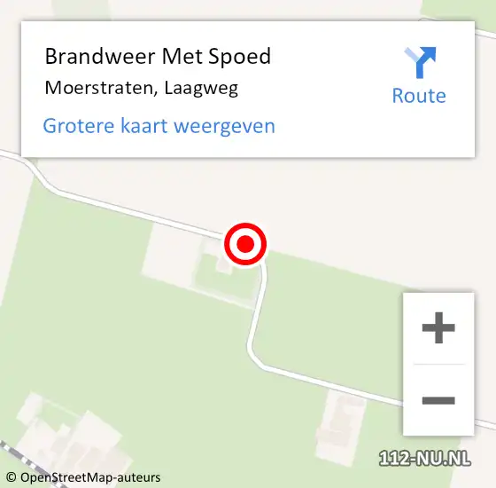 Locatie op kaart van de 112 melding: Brandweer Met Spoed Naar Moerstraten, Laagweg op 14 juni 2017 18:27