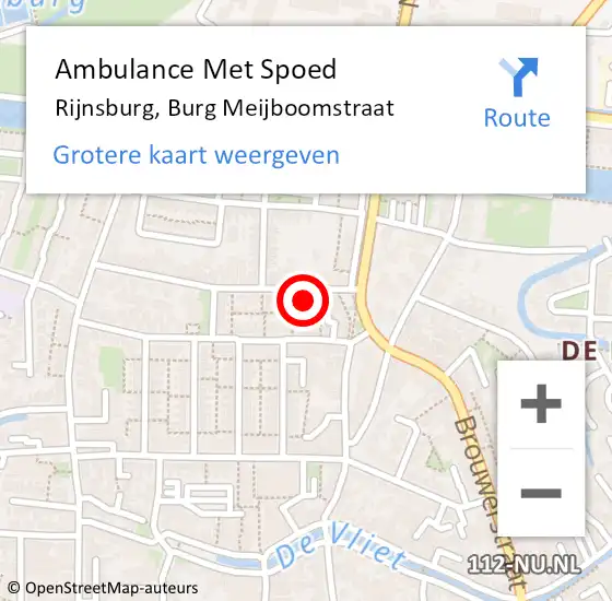Locatie op kaart van de 112 melding: Ambulance Met Spoed Naar Rijnsburg, Burg Meijboomstraat op 14 juni 2017 23:34