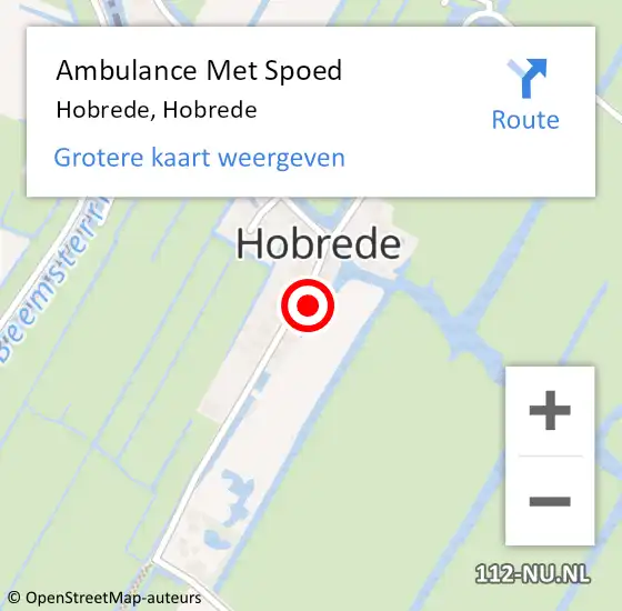 Locatie op kaart van de 112 melding: Ambulance Met Spoed Naar Hobrede, Hobrede op 15 juni 2017 02:26