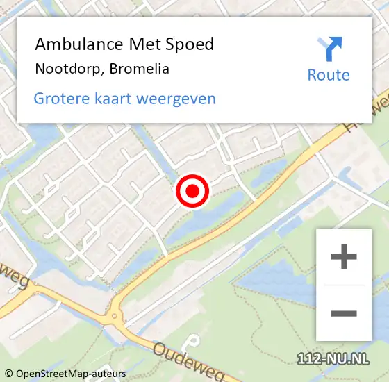 Locatie op kaart van de 112 melding: Ambulance Met Spoed Naar Nootdorp, Bromelia op 15 juni 2017 09:47