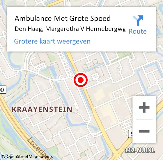 Locatie op kaart van de 112 melding: Ambulance Met Grote Spoed Naar Den Haag, Margaretha V Hennebergwg op 15 juni 2017 10:24