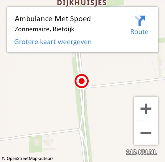 Locatie op kaart van de 112 melding: Ambulance Met Spoed Naar Zonnemaire, Rietdijk op 15 juni 2017 14:55
